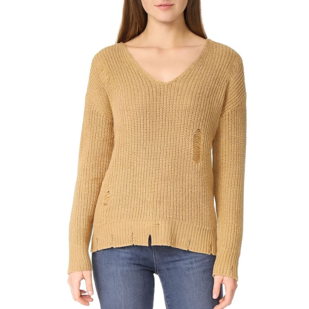 Sweet & Sinful Women’s Distressed V-Neck Sweater | Size S